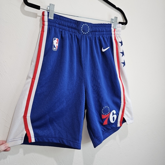 Men's Nike Philadelphia 76ers NBA Basketball Shorts Blue White Small 30 Swingman - Picture 3 of 16